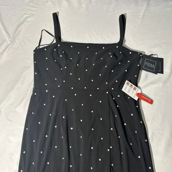 NWT IEENA MAC DUGGAL [ 12 ] 70211 Rhinestone Encrusted Square Neck Dress‎ black - Picture 4 of 5